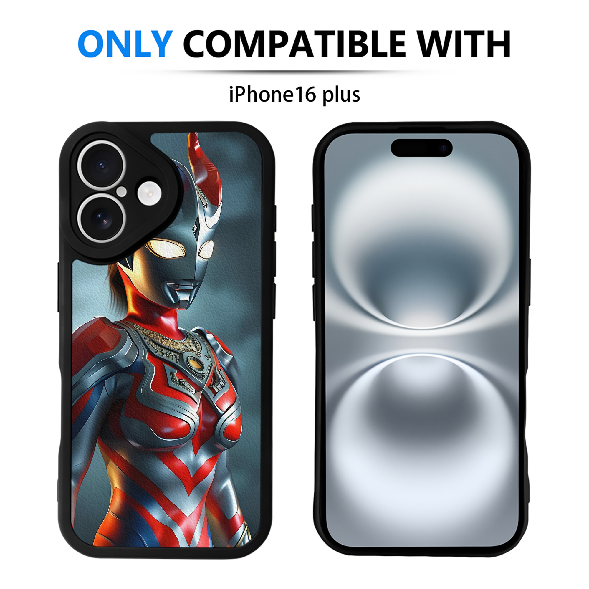 （画像用） ウルトラマン Ultraman 【iPhone 16シリーズ対応】シリコンスマホケース（レザー調） 材質：シリコン